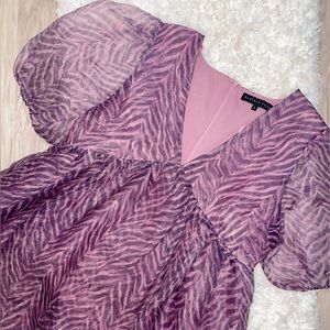 Purple mini tulle zebra dress